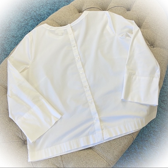 💕Like New J Jill White Shirt Collection Button Down Back Blouse💕 - Picture 8 of 11